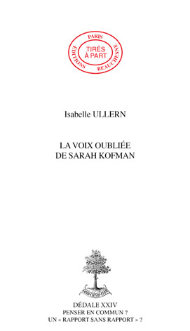 10. LA VOIX OUBLIÉE DE SARAH KOFMAN